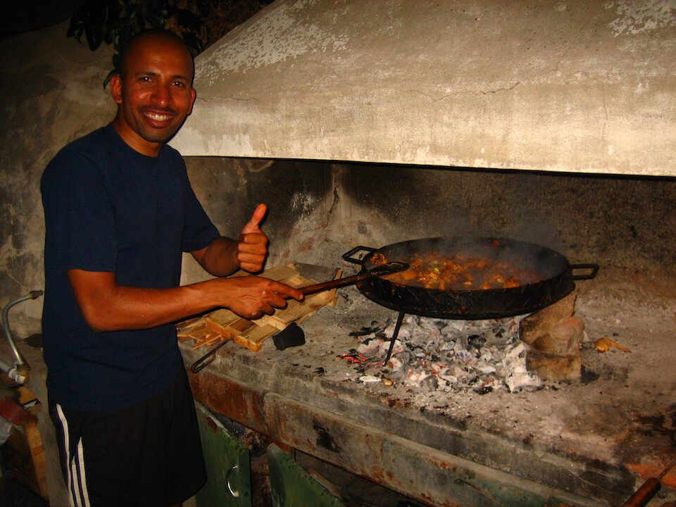 Preparing my curry in the place for Argentine assados (bbq’s).