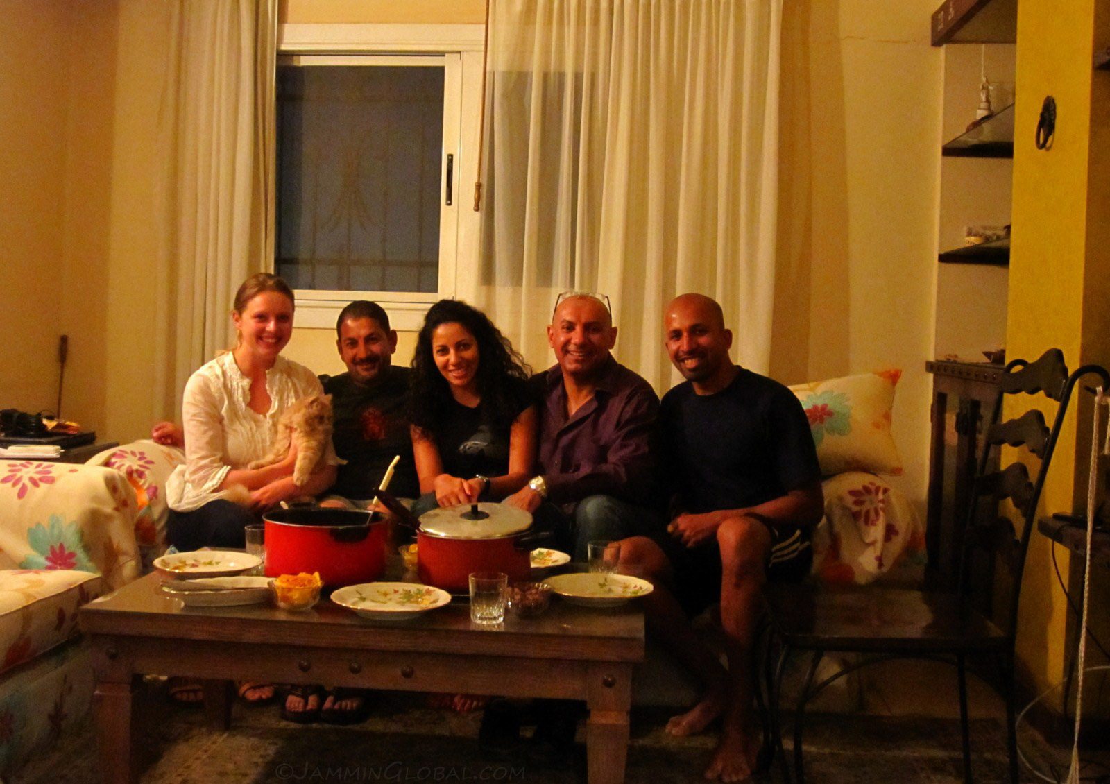 Sharing my curry with friends in Cairo, Egypt.