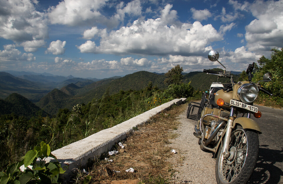 Riding the mountains of Myanmar.
